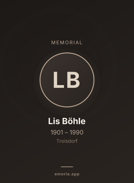 Memorial portrait of Lis Böhle