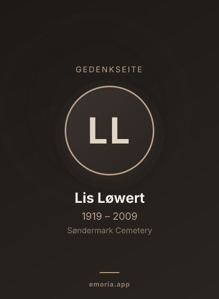 Gedenkportrait von Lis Løwert
