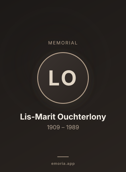 Memorial portrait of Lis-Marit Ouchterlony