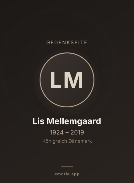 Gedenkportrait von Lis Mellemgaard