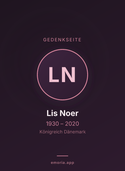 Gedenkportrait von Lis Noer
