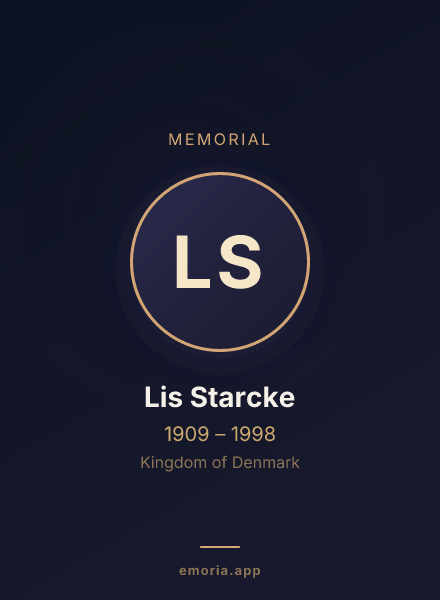 Memorial portrait of Lis Starcke