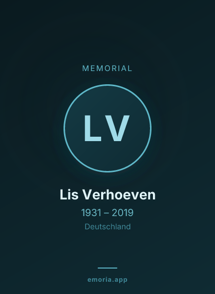 Memorial portrait of Lis Verhoeven