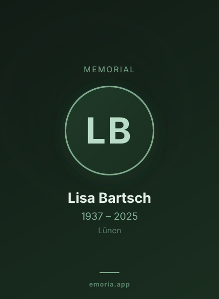 Memorial portrait of Lisa Bartsch