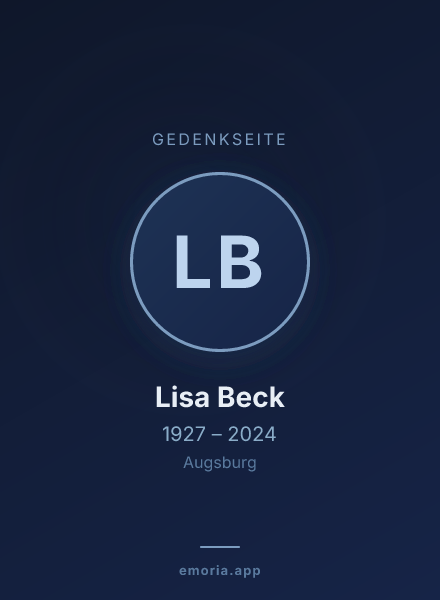 Gedenkportrait von Lisa Beck