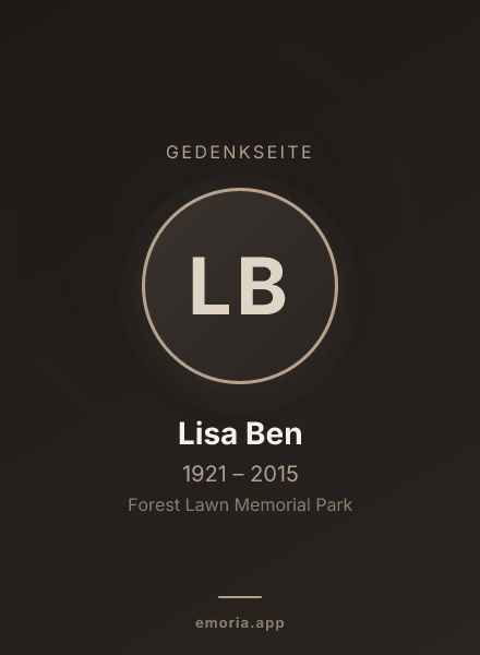 Gedenkportrait von Lisa Ben