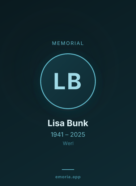 Memorial portrait of Lisa Bunk
