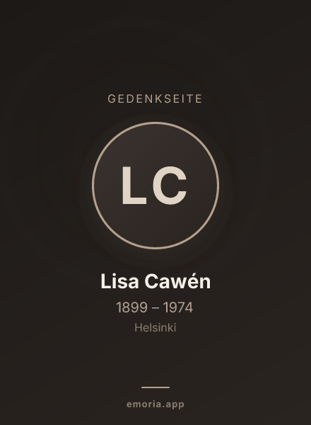 Gedenkportrait von Lisa Cawén
