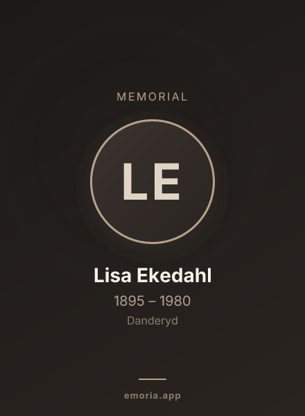 Memorial portrait of Lisa Ekedahl