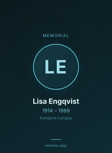 Memorial portrait of Lisa Engqvist