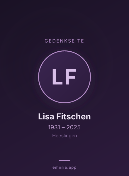 Gedenkportrait von Lisa Fitschen