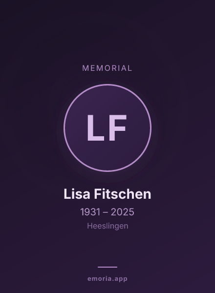 Memorial portrait of Lisa Fitschen