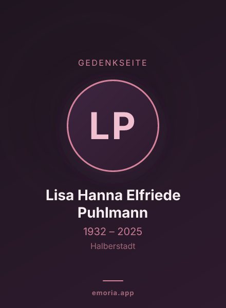 Gedenkportrait von Lisa Hanna Elfriede Puhlmann