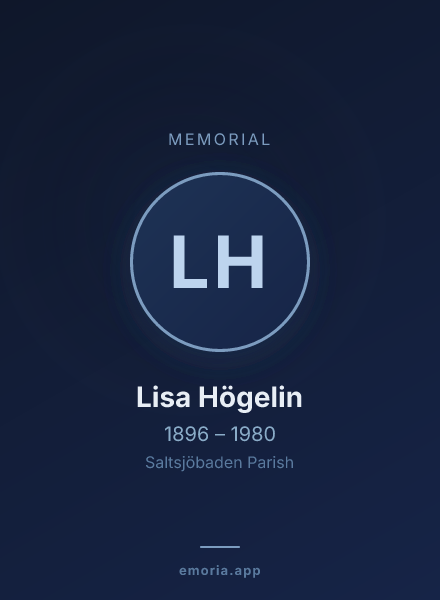 Memorial portrait of Lisa Högelin