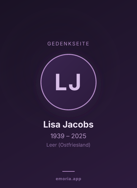 Gedenkportrait von Lisa Jacobs