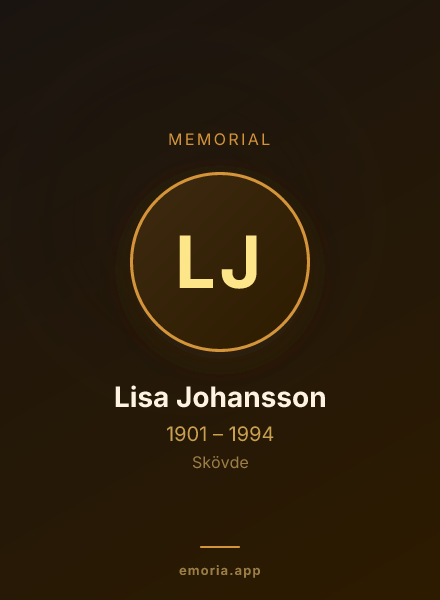 Memorial portrait of Lisa Johansson