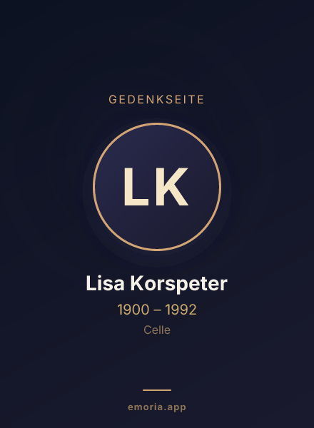 Gedenkportrait von Lisa Korspeter
