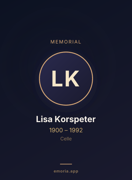 Memorial portrait of Lisa Korspeter