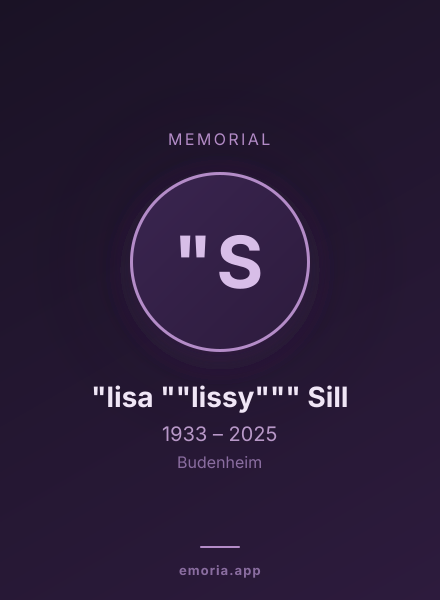 Memorial portrait of "lisa ""lissy""" Sill