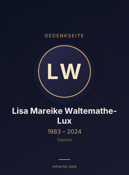Gedenkportrait von Lisa Mareike Waltemathe-Lux