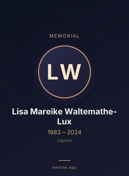 Memorial portrait of Lisa Mareike Waltemathe-Lux