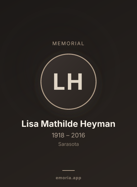 Memorial portrait of Lisa Mathilde Heyman