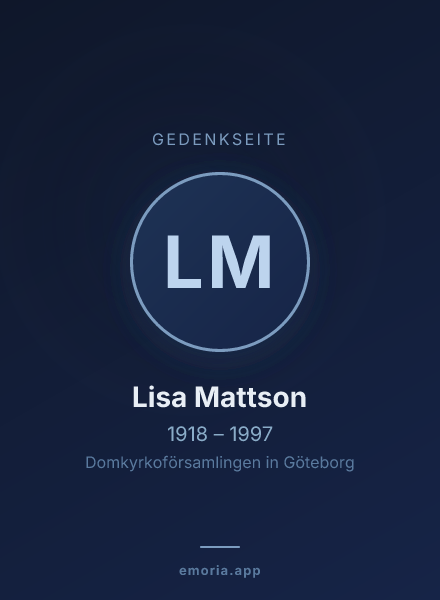 Gedenkportrait von Lisa Mattson