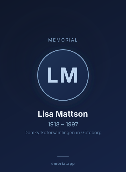 Memorial portrait of Lisa Mattson