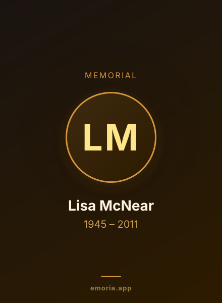 Memorial portrait of Lisa McNear