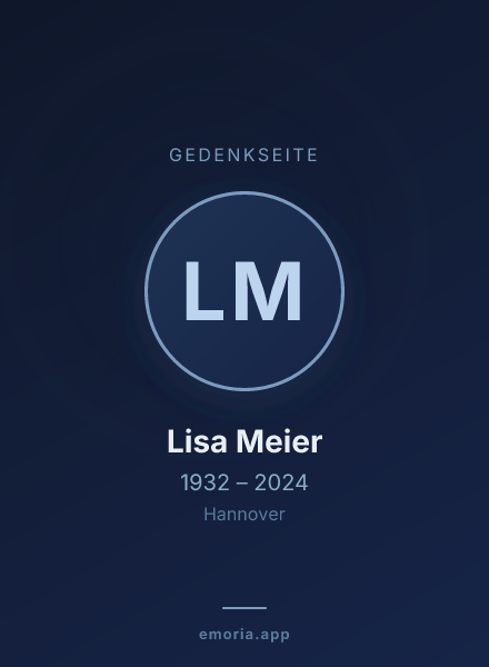 Gedenkportrait von Lisa Meier