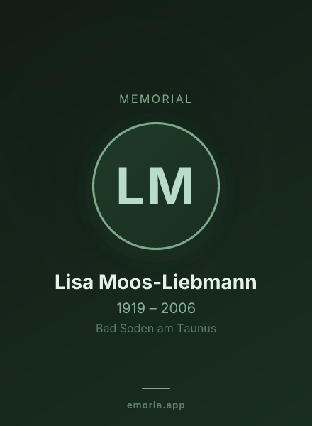 Memorial portrait of Lisa Moos-Liebmann