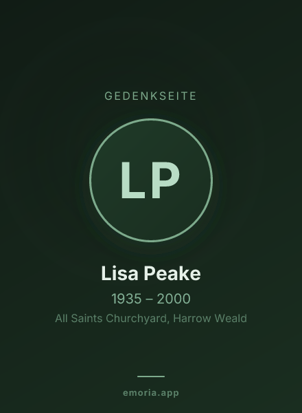 Gedenkportrait von Lisa Peake