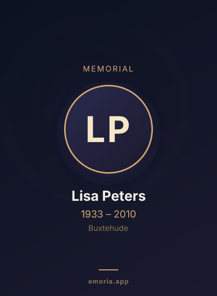 Memorial portrait of Lisa Peters