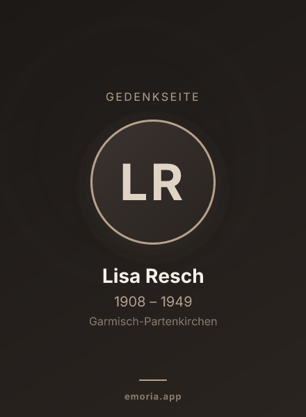 Gedenkportrait von Lisa Resch