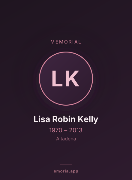 Memorial portrait of Lisa Robin Kelly