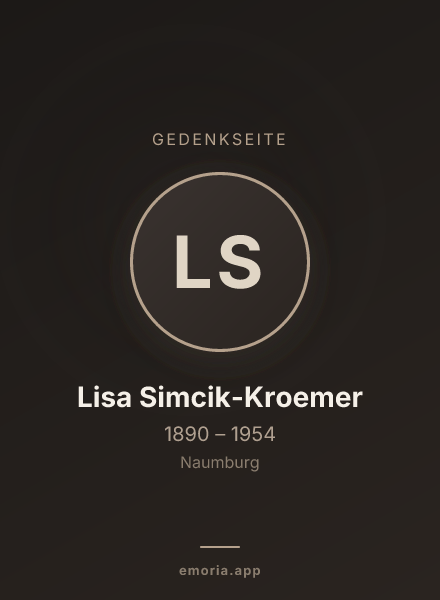 Gedenkportrait von Lisa Simcik-Kroemer