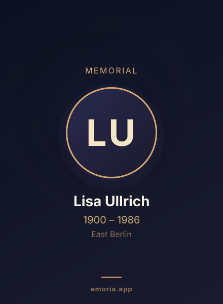 Memorial portrait of Lisa Ullrich
