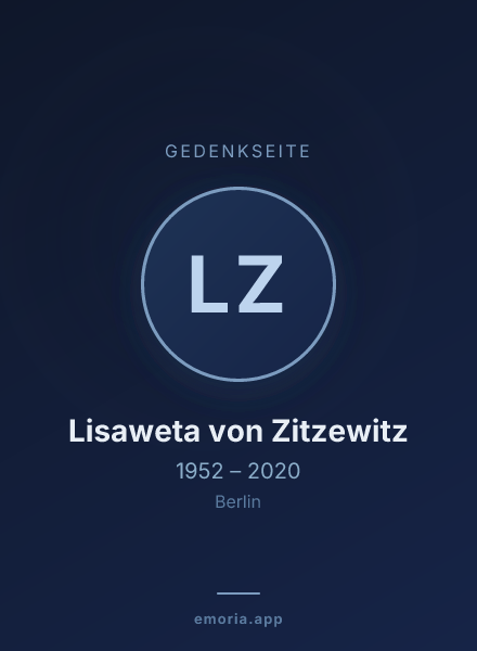 Gedenkportrait von Lisaweta von Zitzewitz