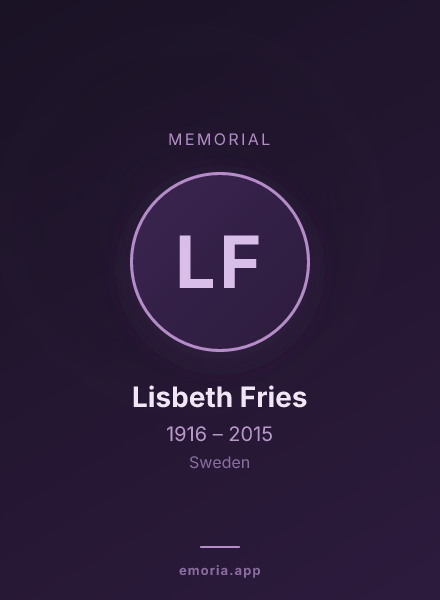 Memorial portrait of Lisbeth Fries
