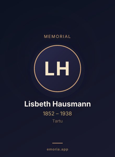 Memorial portrait of Lisbeth Hausmann
