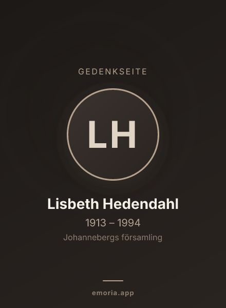Gedenkportrait von Lisbeth Hedendahl