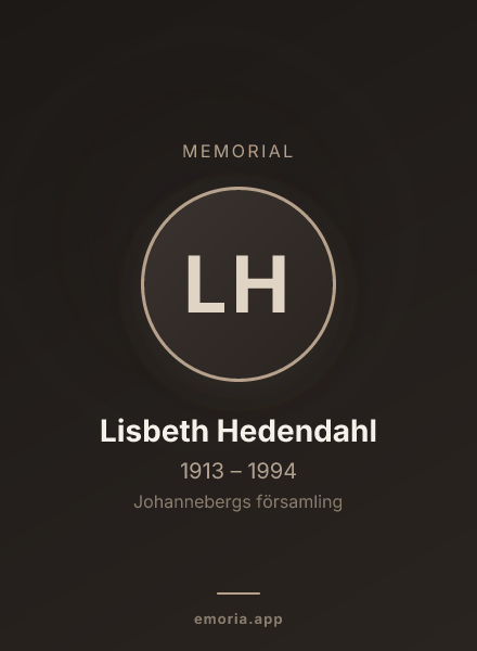 Memorial portrait of Lisbeth Hedendahl