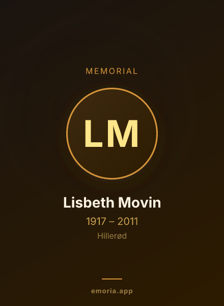 Memorial portrait of Lisbeth Movin