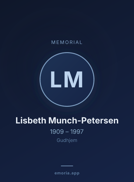 Memorial portrait of Lisbeth Munch-Petersen