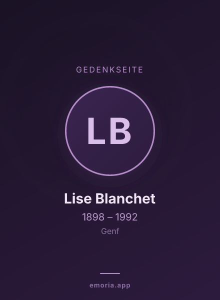 Gedenkportrait von Lise Blanchet