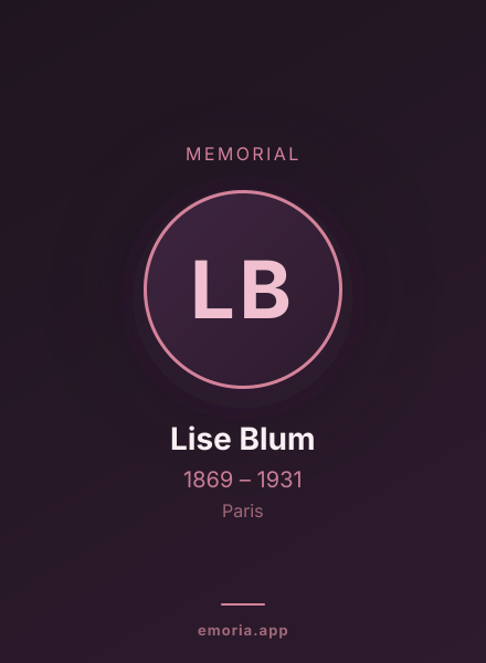 Memorial portrait of Lise Blum