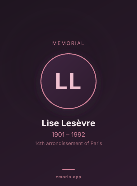 Memorial portrait of Lise Lesèvre