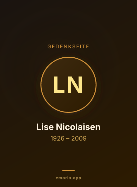 Gedenkportrait von Lise Nicolaisen