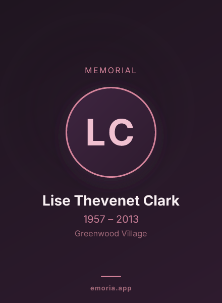 Memorial portrait of Lise Thevenet Clark
