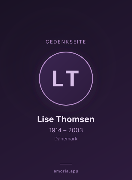 Gedenkportrait von Lise Thomsen
